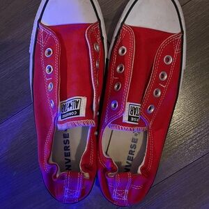 Converse Red Canvas Slip-Ons